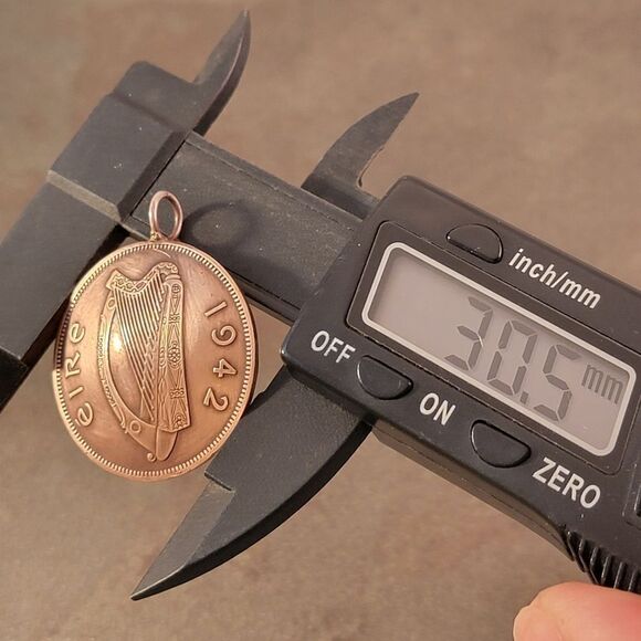 Genuine Irish Penny (Pidgin) Domed Copper Coin Pendant - Picture 5 of 5